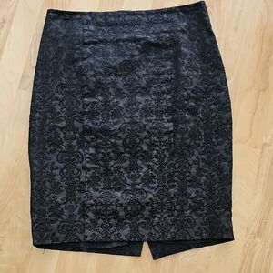 Elegant Black Brocade Skirt